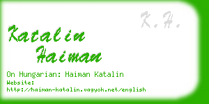 katalin haiman business card